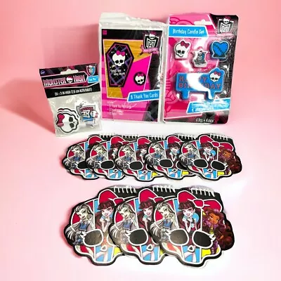 Monster High Party Supplies Birthday Bundle - Invites Thank U's Cupcake Tops • $10.99