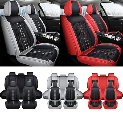 Car Seat Covers 5-Seats Nappa PU Leather Front + Rear Full Set Cushions For FORD • $92.90