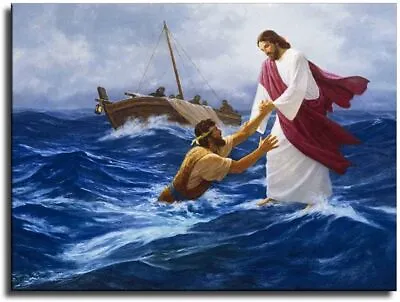 Christ Jesus Walking On Water Wall Art Canvas Poster Picture Print Home Room • $18.90