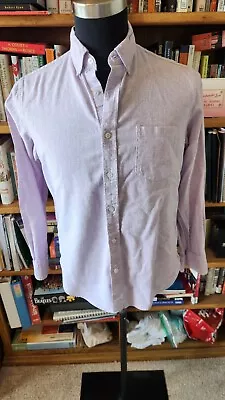 J. Crew Mens Slim Fit Linen Cotton Button Shirt Pocket Medium Lavender  • $17.50