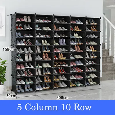 $119.99 • Buy 100 Pairs 10 Tier Cube DIY Shoe Cabinet Rack Storage Portable Stackable Organise