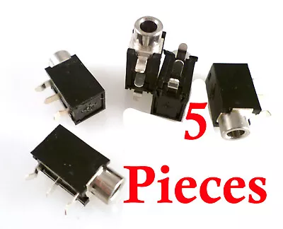 Mono Jack Socket 3.5mm Switched Right Angle PCB Mount 5 Pieces OM0565 • £6