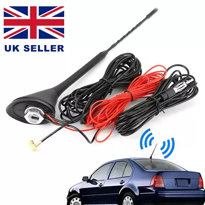 Car Roof Dab Fm/am Mount Antenna Aerial Splitter Digital Radio + Amplifier • £17.95