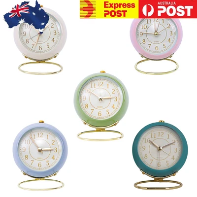$16.99 • Buy Analog Alarm Clock Silent Non Ticking Retro Vintage Tabletop Desk Small Clock