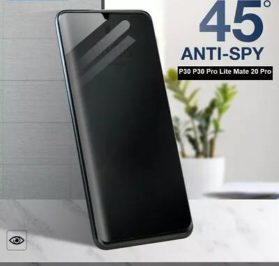 Huawei P30 Pro Lite Mate 20 AntiSpy Full Cover Tempered Glass Screen Protector • $7.99