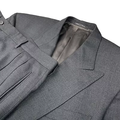 VTG Ermenegildo Zegna Men's Double Breasted Suit Gray Birdseye • 42S | 35x28 • $125.99