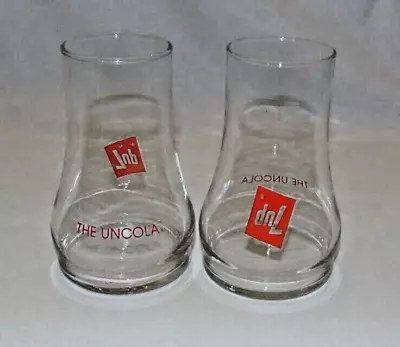 2 - 7UP Upside Down Glasses - The Uncola -  7-Up 1970s Vintage Glassware • $9.25