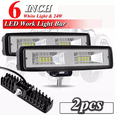 Pair 6  LED Work Light Bar Flood Beam Driving Fog Lamp For Jeep SUV UTV Off-road • $12.82