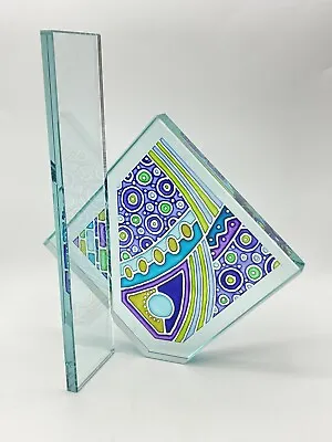 Art Glass Sculpture Colorful Abstract Signed & Dated • $124