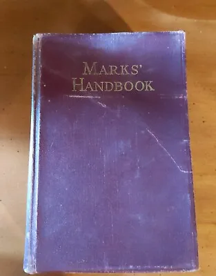 Vintage 1941 Mark's Handbook Mechanical Engineering Odd Rare With Diagrams • $30
