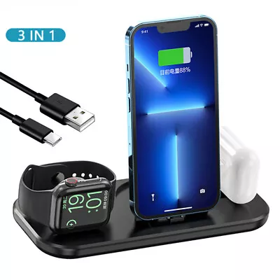 $19.95 • Buy 3in1 Wireless Charger Stand For Apple Watch Series/AirPods IPhone Charging Dock
