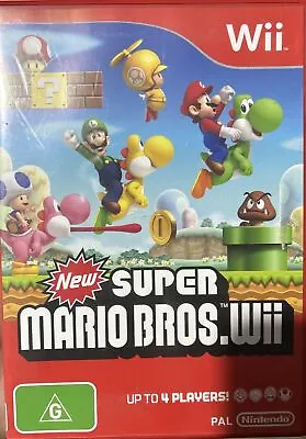 New Super Mario Bros Wii Video Game For Nintendo Wii - Complete PAL • $35