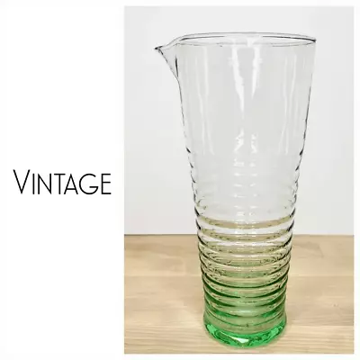 Vintage Blown Green Glass Martini Pitcher • $45