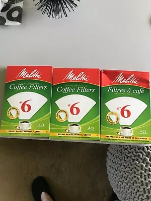 3 Boxes Of Melitta #6 Coffee Filters Brand New • $10