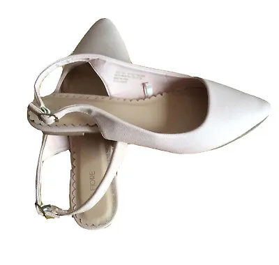 £4 • Buy Matalan Ladies Summer Pink Slingback Flat Shoes Size UK 7 Adjustable Strap GC