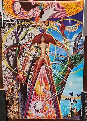 Vintage Abdul Mati Klarwein Poster ASTRAL BODY AWAKE Big O Wizard & Genius  • $600