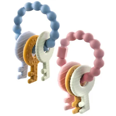 Baby Teething Rattle Sensory Teether Toy Ring Key BPA Free Soother Sore Gums • £7.16