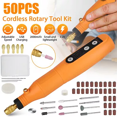 Cordless Grinder Rotary Tool Kit Polishing Drill Kit 5 Speed + 49Pcs Accessories • $21.48