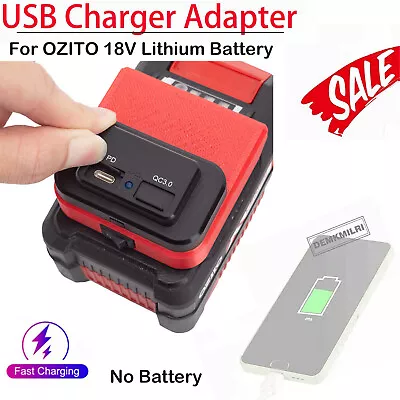 NEW USB Charger  Adapter For OZITO 18V Battery Fast Charging USB Power Source • $27.49