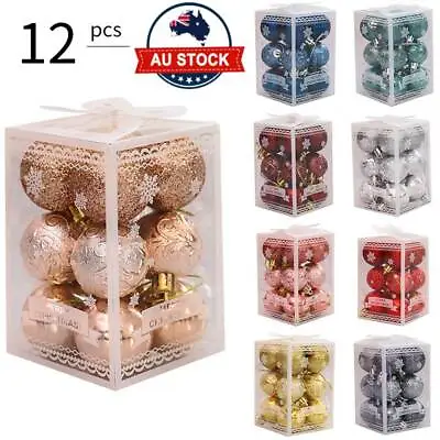 12X Christmas Tree Balls Baubles Glitter Hanging Xmas Party Ornament Home Decor~ • $14.99