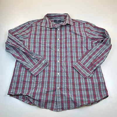 Vineyard Vines Button Down Whale Shirt Mens Extra Large XL Plaid Cotton Casual • $17.99