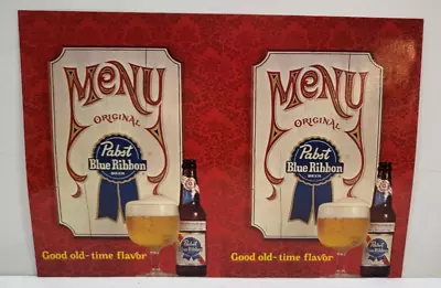 1970's PABST BLUE RIBBON Advertising Menu Covers PBR Brewing Co. NOS 16x11.25  • $12.99