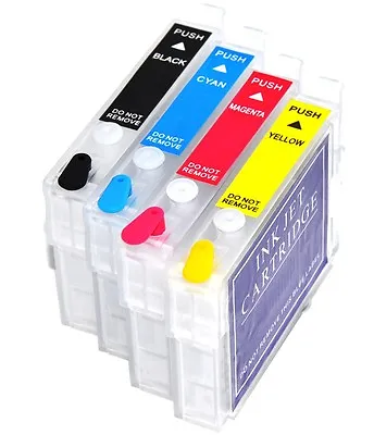 £11.99 • Buy Set Refillable Ink Cartridges Epson Stylus SX405 SX410 SX415 SX515W D78 Non OEM