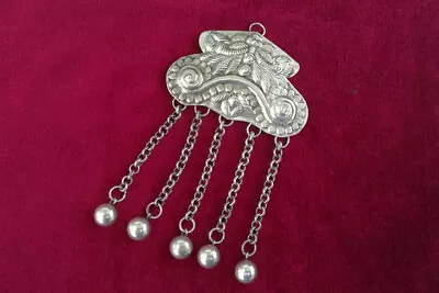 Traditional Retro Pure Handmade Miao Silver Bell Fringe Butterfly Pendant 1piece • $0.99