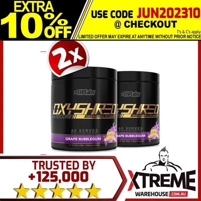 $123.99 • Buy Ehplabs Oxyshred Hardcore 40srv  // Thermo Fatburner Oxy Shred Twin Pack Zero