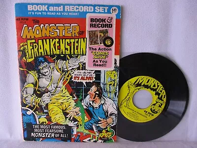 The Monster Of Frankenstein 1 1974 Book And Record Set Marvel Comic Horror VG+NM • $59.98