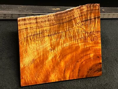 MASTER GRADE Hawaiian Curly Koa Billet Wood: 11.75  X (10.25  To 8.25 ) X 1  • $185