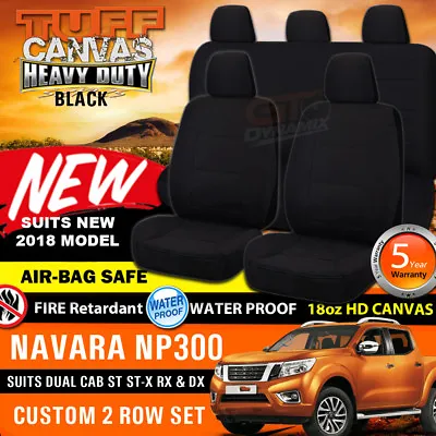 TUFF HD BLACK CANVAS Seat Covers Navara D23 NP300 Dual Cab ST ST-X RX 11/2017-19 • $319
