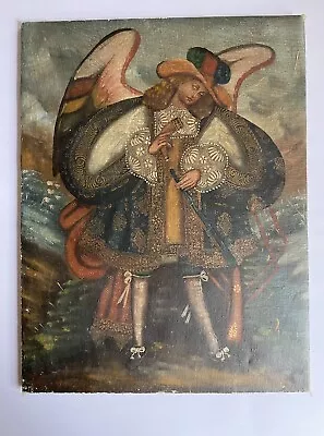 Antique Oil Painting 'Angeles Arcabuceros' 18th Century Cuzco Peru- Fine Quality • £850