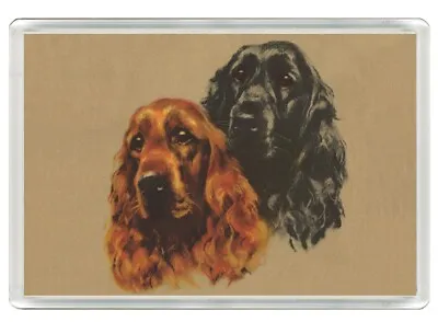 Cocker Spaniel Black & Golden Dog Art Print Novelty Fridge Magnet   Great Gift • £3.49