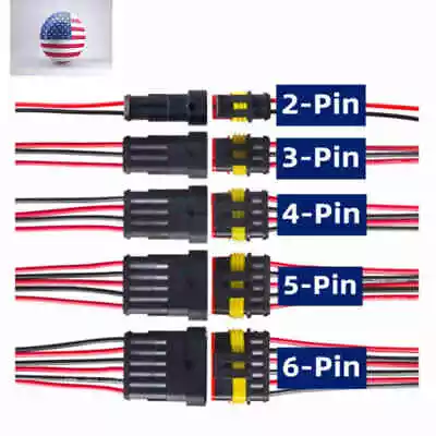 Male&Female 2/3/4/5/6-Pin Way Seal Car Electrical Wire Connector Plug Waterproof • $6.99