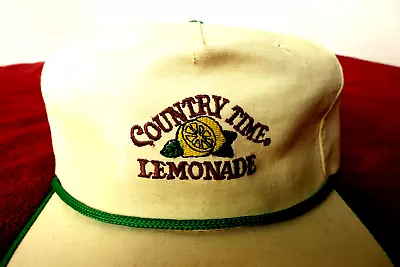 Vintage Country Time  Lemonade Strapback Made In The Usa! Fabric Cap Beg- 90's • $8.95