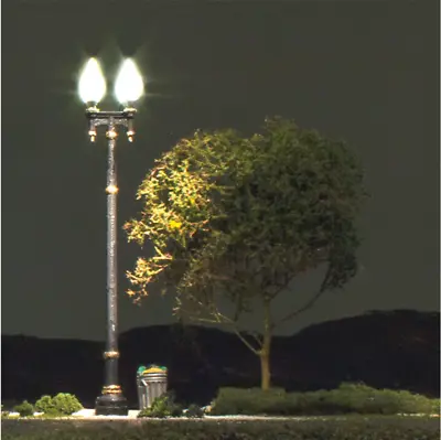 Woodland Scenics ~ O Scale Just Plug Double Lamp Post Street Light ~ 2pc ~JP5648 • $21.23