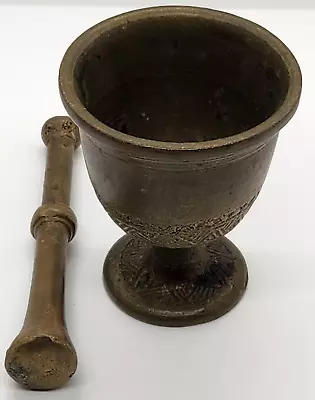 Vintage Solid Brass Mortar And Pestle • $80