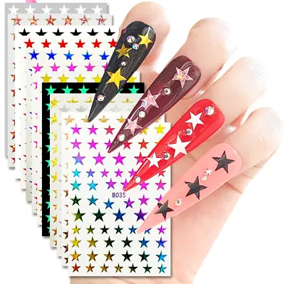 Stars Nail Art Stickers Decals 8 Sheets Nail Art Supplies 3D Self-Adhesive NH21 • $5.95