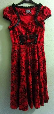 £8 • Buy Women's Hearts And Roses Red/Black Tattoo Designs Dress Size 12 Party/Fashion