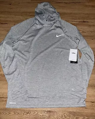 Nike Swim Mens Long Sleeve Upf 40 Uv Hoodie Size Large Nwt Gray $60 • $46.44