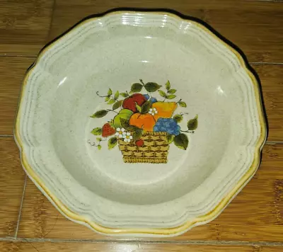 Vintage Mid Century MIKASA Garden Club Garden Harvest Stoneware Soup Bowl 8½  • $19.99