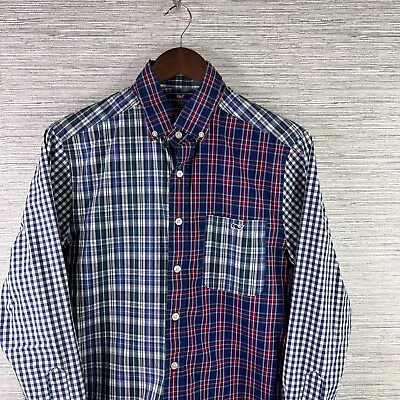 Vineyard Vines Shirt Mens Small Button Up Slim Fit Tucker Plaid Patchwork Whale • $24.88