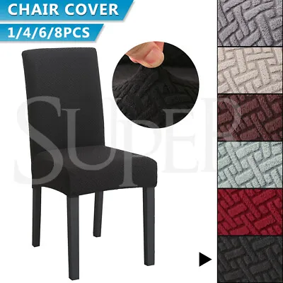 1 4 6 8 PCS Dining Chair Covers Spandex Slip Cover Stretch Wedding Banquet Party • $8.99