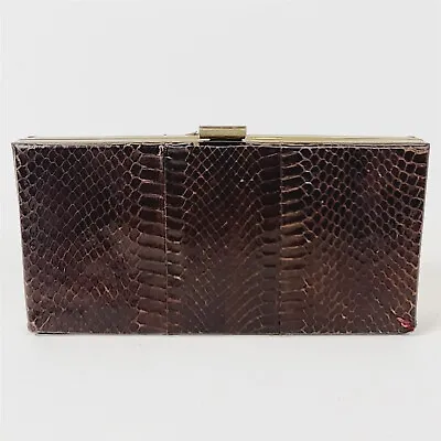 Vintage Brown Lizard Reptile Skin Leather Evening Bag Clutch Purse  • $29.95