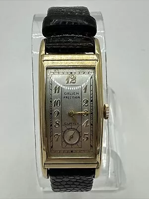 Vintage 1943 Gruen Curvex Precision 14K Gold Filled 17J Wrist Watch Runs • $91