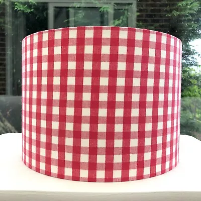 Laura Ashley Red Gingham Lampshade Floor Lamp Shade Ceiling Lightshade Handmade • £39