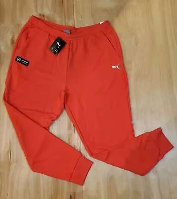 Men's Puma Mercedes AMG Petronas Formula One Team Jogger Pants Hibiscus Size XL • $19.95