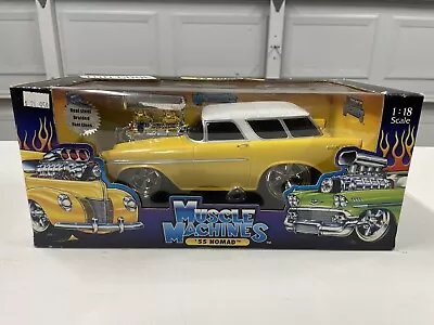 Muscle Machines 1/18  55 Nomad Two Tone Yellow And White . Very Rare • $120