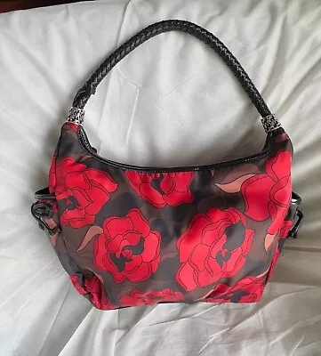 Brighton Canvas Rose & Black Handbag • $12